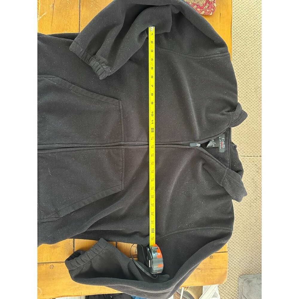 C&B Sport Black Fleece Full-Zip Jacket L/G Polyester Casual Warm